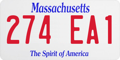 MA license plate 274EA1