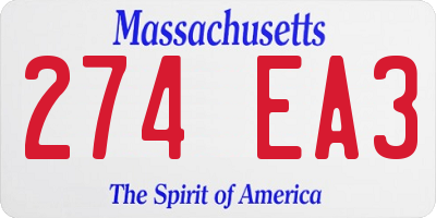 MA license plate 274EA3