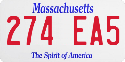 MA license plate 274EA5