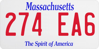 MA license plate 274EA6