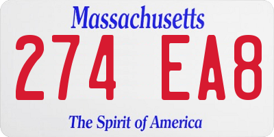 MA license plate 274EA8