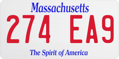 MA license plate 274EA9