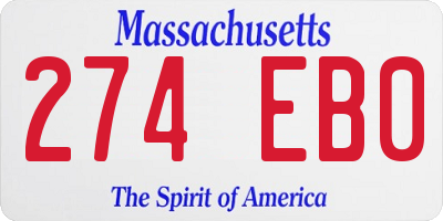 MA license plate 274EB0