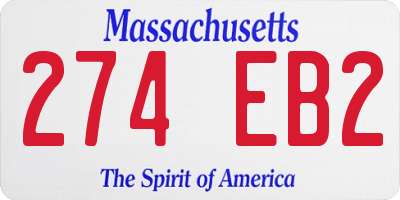MA license plate 274EB2