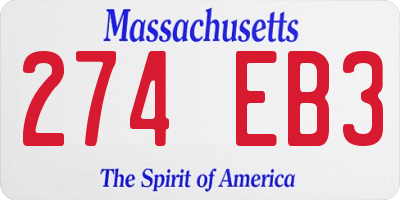 MA license plate 274EB3