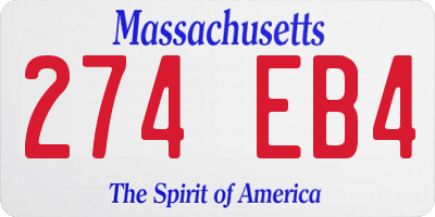 MA license plate 274EB4