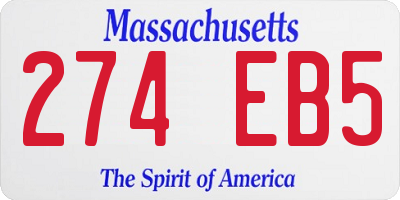 MA license plate 274EB5