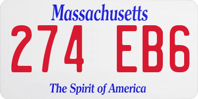 MA license plate 274EB6