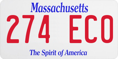 MA license plate 274EC0