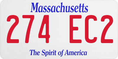MA license plate 274EC2