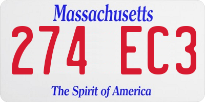 MA license plate 274EC3