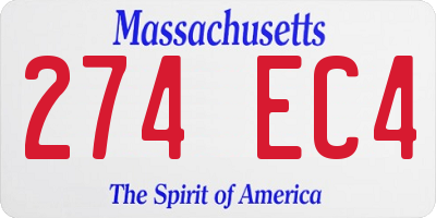 MA license plate 274EC4