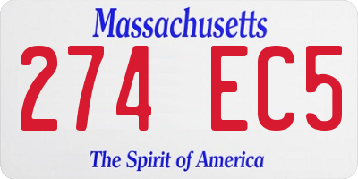 MA license plate 274EC5