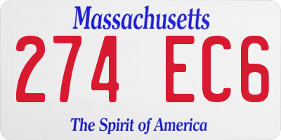 MA license plate 274EC6