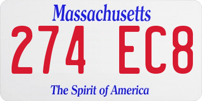 MA license plate 274EC8