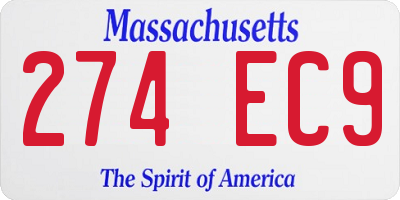MA license plate 274EC9