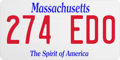MA license plate 274ED0