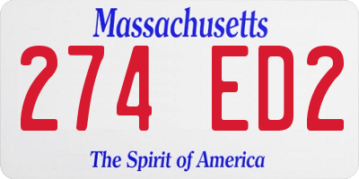 MA license plate 274ED2
