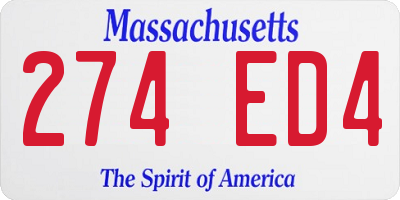 MA license plate 274ED4