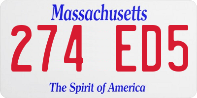 MA license plate 274ED5