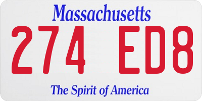 MA license plate 274ED8
