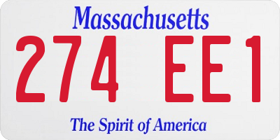 MA license plate 274EE1