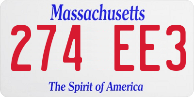 MA license plate 274EE3