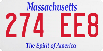 MA license plate 274EE8