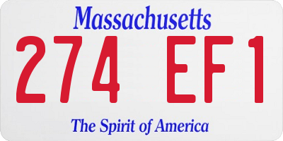 MA license plate 274EF1