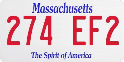 MA license plate 274EF2