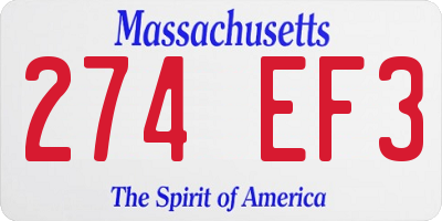 MA license plate 274EF3