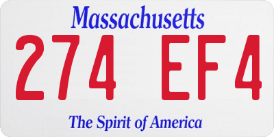 MA license plate 274EF4