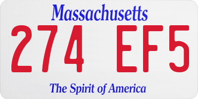 MA license plate 274EF5