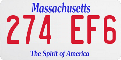 MA license plate 274EF6