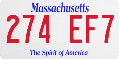MA license plate 274EF7