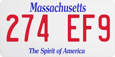 MA license plate 274EF9