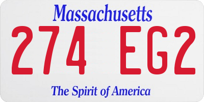 MA license plate 274EG2