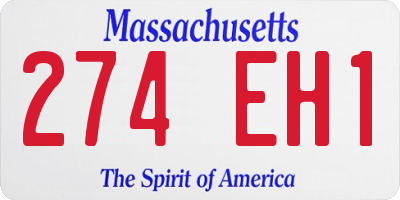 MA license plate 274EH1