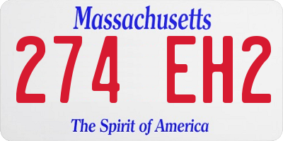 MA license plate 274EH2