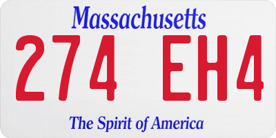 MA license plate 274EH4