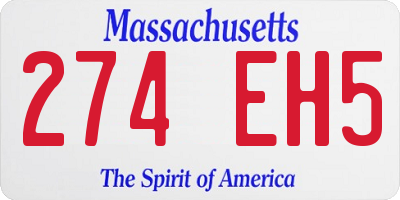 MA license plate 274EH5