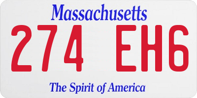 MA license plate 274EH6