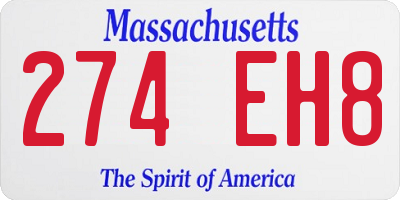 MA license plate 274EH8