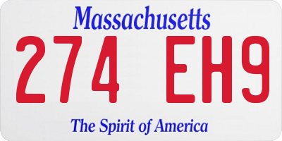 MA license plate 274EH9