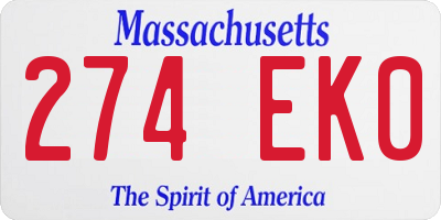 MA license plate 274EK0