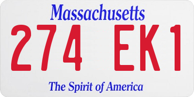 MA license plate 274EK1