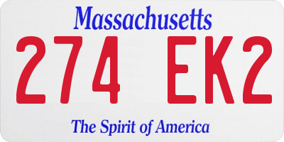 MA license plate 274EK2