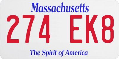 MA license plate 274EK8