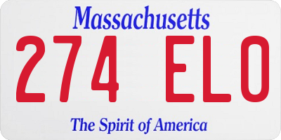 MA license plate 274EL0