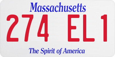 MA license plate 274EL1